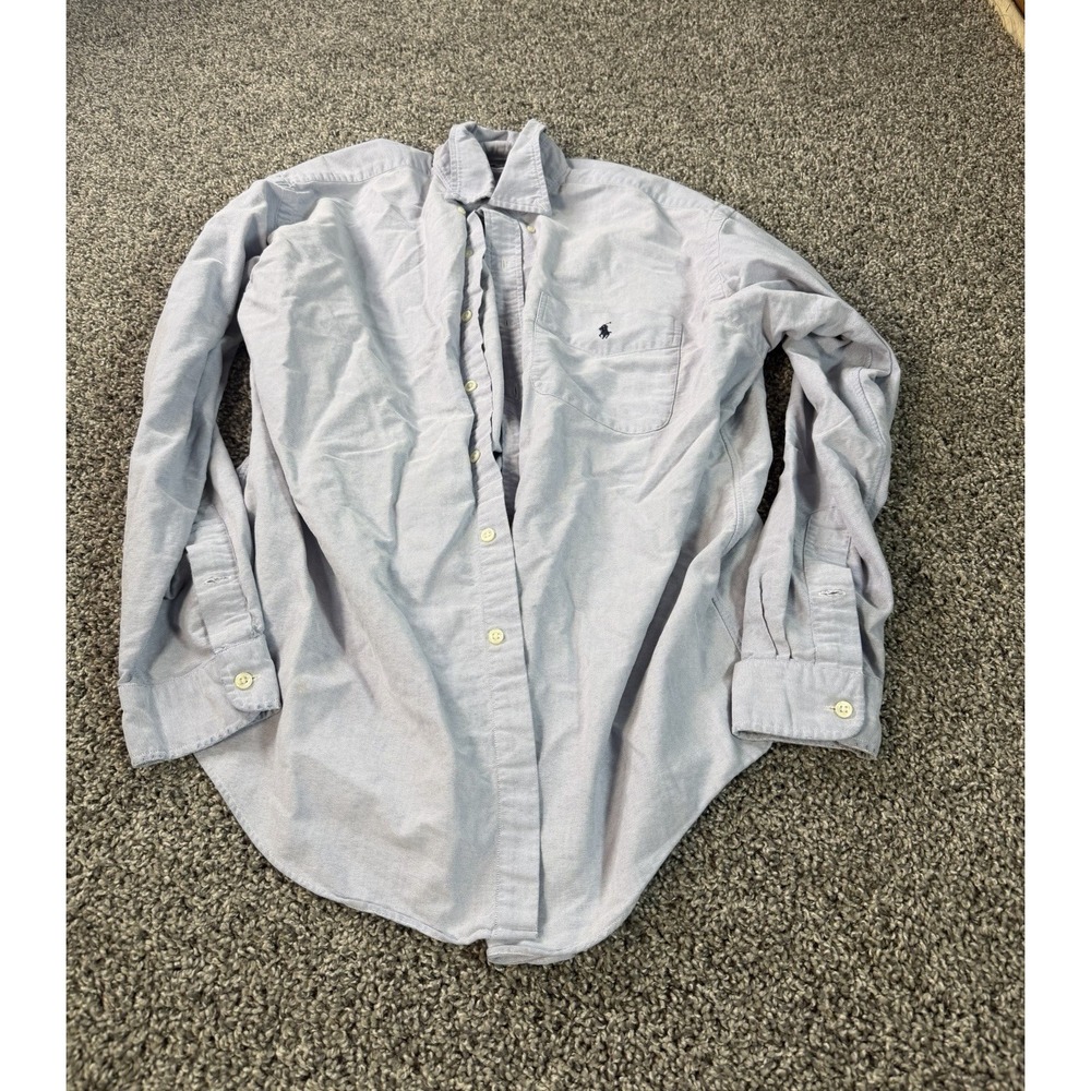 Vintage Ralph Lauren Big Shirt Men's Size Medium Blue Long Sleeve Preppy